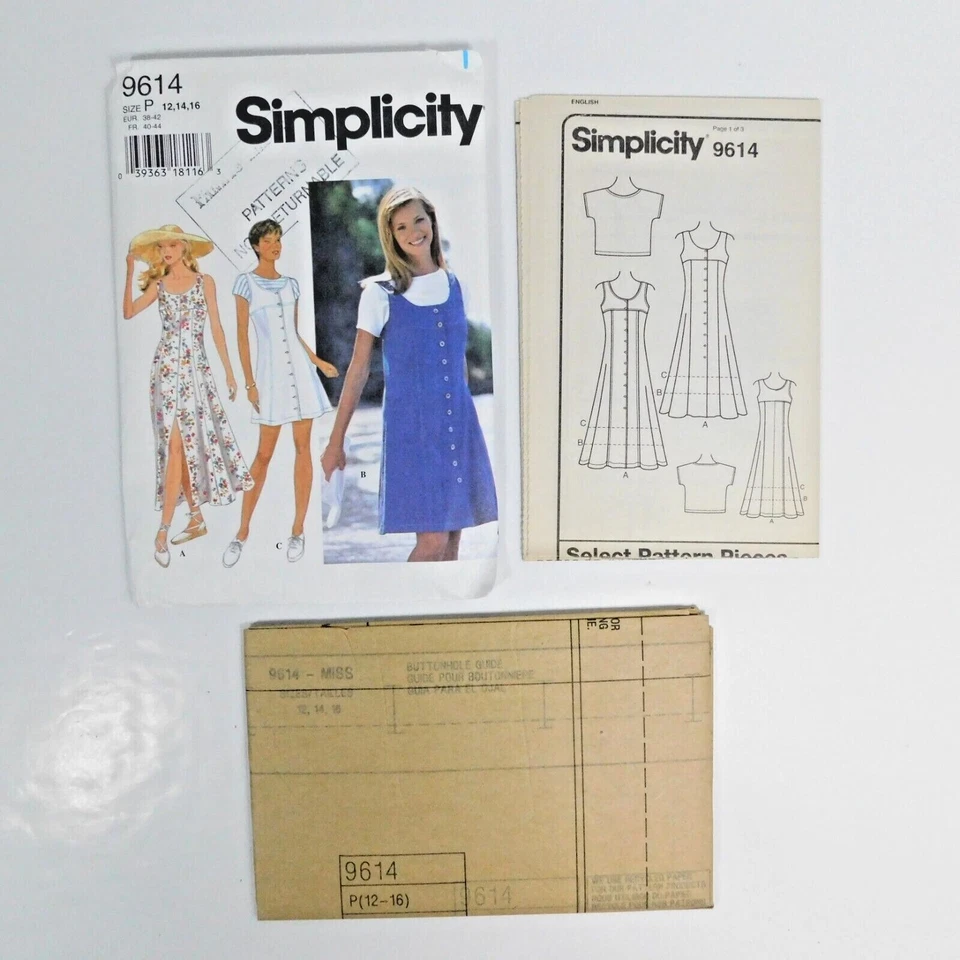 Simplicity 9614 Misses Petite Dress Jumper Top Sewing Pattern Size 12-16 Uncut - Image 2 of 4