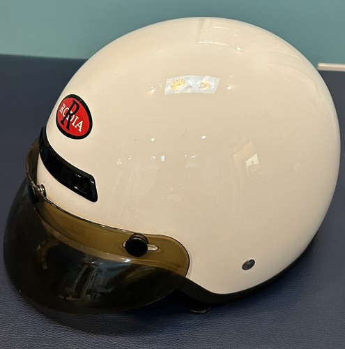 RODIA DOT Vented White Motorcycle Helmet Size Small Fiber Glass - Picture 2 of 6