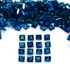 VVS Natural Ceylon Blue Sapphire 30 Pcs 1.7mm Square Cut Loose Gemstones 1.2 Cts