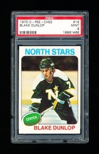 1975 OPC HOCKEY 16 BLAKE DUNLOP PSA 9 MINT NORTH STARS