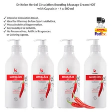 Dr Kelen HOT Massage Cream Circulation Booster Warming Gel with Paprika 4x500ml