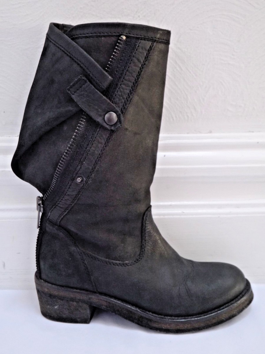 HAIDER ACKERMANN black leather zipper detail boots Euro size 36 | eBay