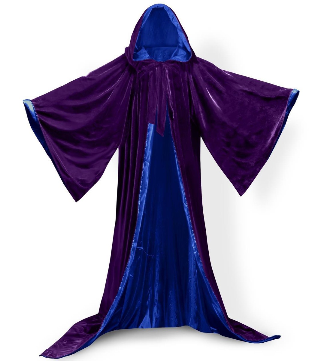 Long Sleeve Velvet Hooded Cloak Purple Cape Hooded Cloak
