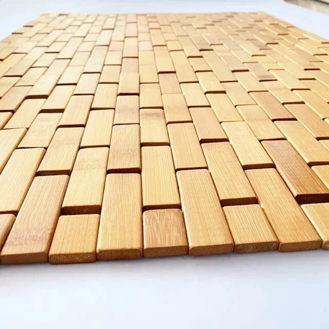 Alfombra de baño de bambú natural y toalla de mano de fibra de bambú Foto 2 de 4