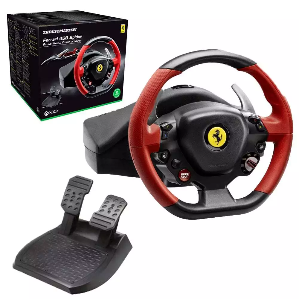 Thrustmaster ferrari 458 spider racing 2024 wheel for xbox one compatible games