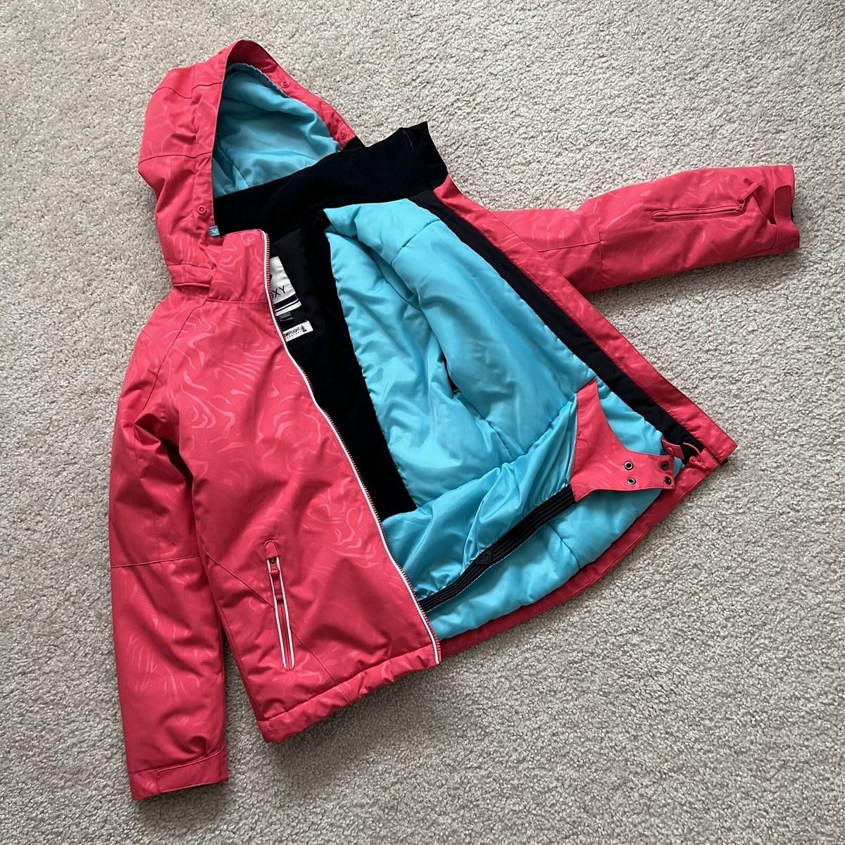 Roxy Girls American Pie Jacket Pink Ski Snowboard Winter Jacket XL