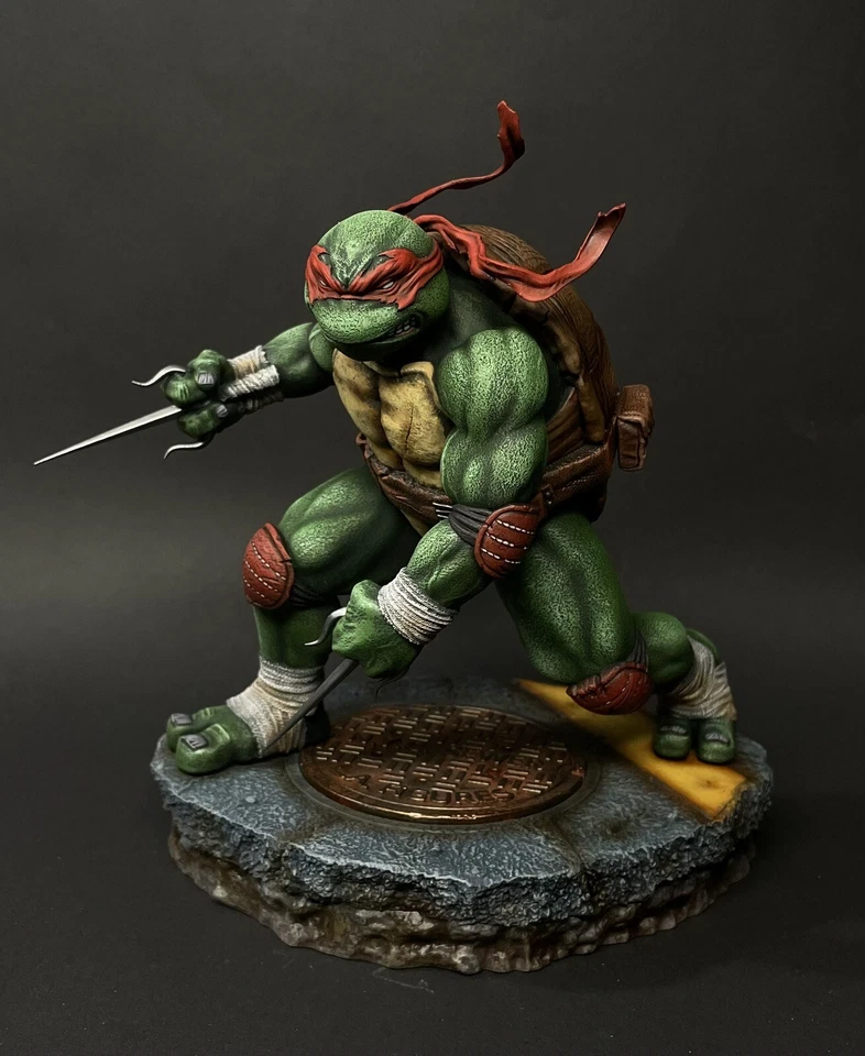 TMNT TEENAGE MUTANT NINJA TURTLES statue figure 1/10  RAPHAEL  PRO PAINTED - Immagine 2 di 4