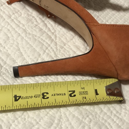 Jimmy Choo Orange Suede Sandals With Tassels Size 37.5 - Picture 9 of 10