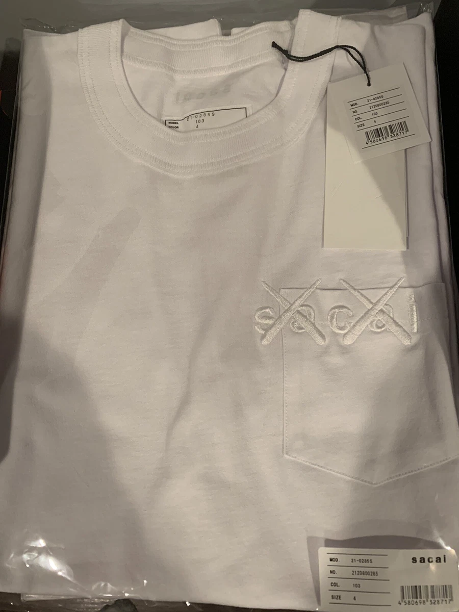 Sacai x KAWS / Embroidery Short Sleeve T-Shirt Size 4 (XL) | eBay