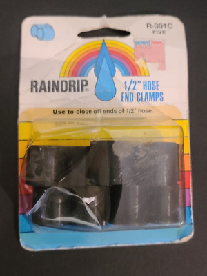 (PACK OF 5) Raindrip R301C Drip Watering Hose End Clamps 1/2'' In Inch 