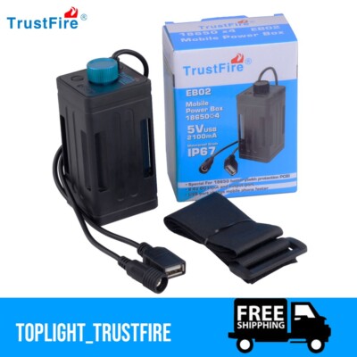 Trustfire Waterproof Mobile Battery Pack Box Case Bicycle Bike Lamp 8.4V Battery