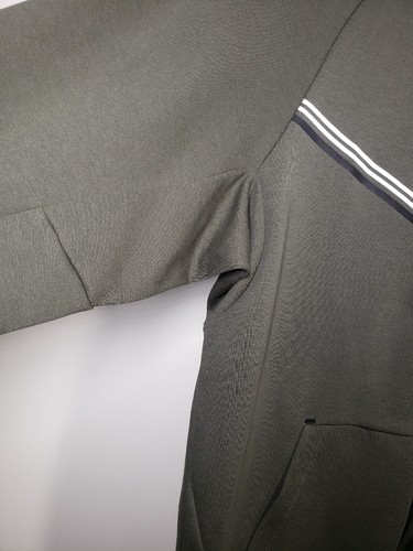 NUEVO CON ETIQUETAS $130 Antony Morato Para hombres Cremallera Completa Chaqueta de Pista con Capucha Rayas Oliva Pequeña - Imagen 3 de 4