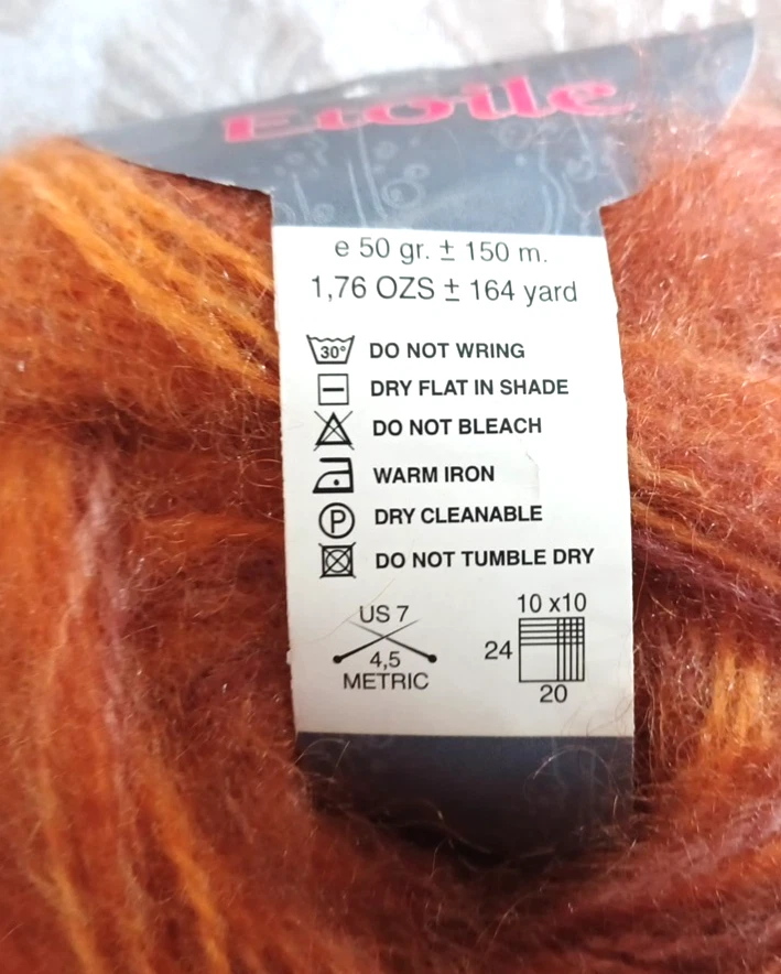 Cascade Yarns 2 Bollicine Italy Etoile Kid Mohair Acrylic Orange 111 936 - Image 4 of 4