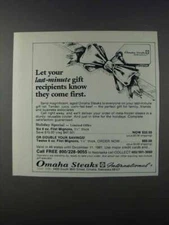 1981 Omaha Steaks Ad - Last-Minute Gift Recipients
