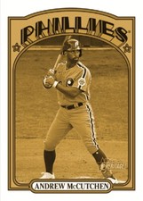 ANDREW MCCUTCHEN 2021 Topps Heritage THROWBACK UNIFORM VARIATION SP GOLD 5x7 /10