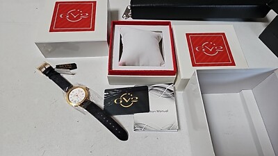 Batterie Leer! Neu GV2 by Gevril 9107 Astor Analog Watch Damen Armbanduhr 29/500