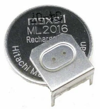 Brand New MAXELL ML2016 T25 Rechargeable Battery 25 mAh 3V Lithium w/ PCB Pins