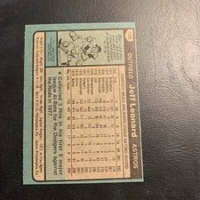 #106 Jeff Leonard Houston Astros,,rookie Rc 1980 topps Baseball Card Cb20-6. rookie card picture