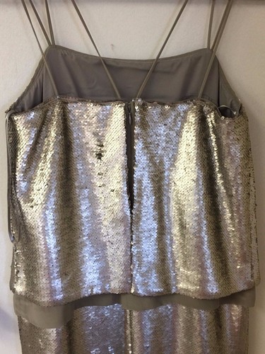 BANANA REPUBLIC Silver Sequin Mini Party Dress Size 2 New With Tag - Picture 6 of 7