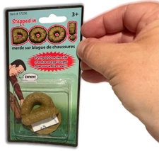 STEPPED IN DOO Sticks To Shoe Fake Dog Poop Turd Crap Rubber Toy Gag Joke Prank