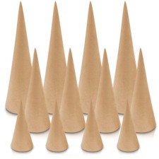 12 PCS Paper Mache Craft Cones Variety Pack- 3 Sizes- 10.63 x4 , 7X3 , 4x2