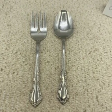 2-Piece Oneida Distinction Deluxe Stainless Salad Server Spoon & Fork 8.5”