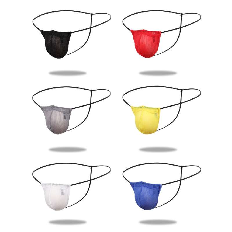 Men  Sexy Mesh Breathable Thong Underpant Soft Brief Underwear G-String Briefs