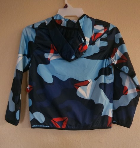 REEBOK Boys Full Zip Camo Hooded Jacket Wind Breaker Pockets M 8 NWT - Picture 2 of 10