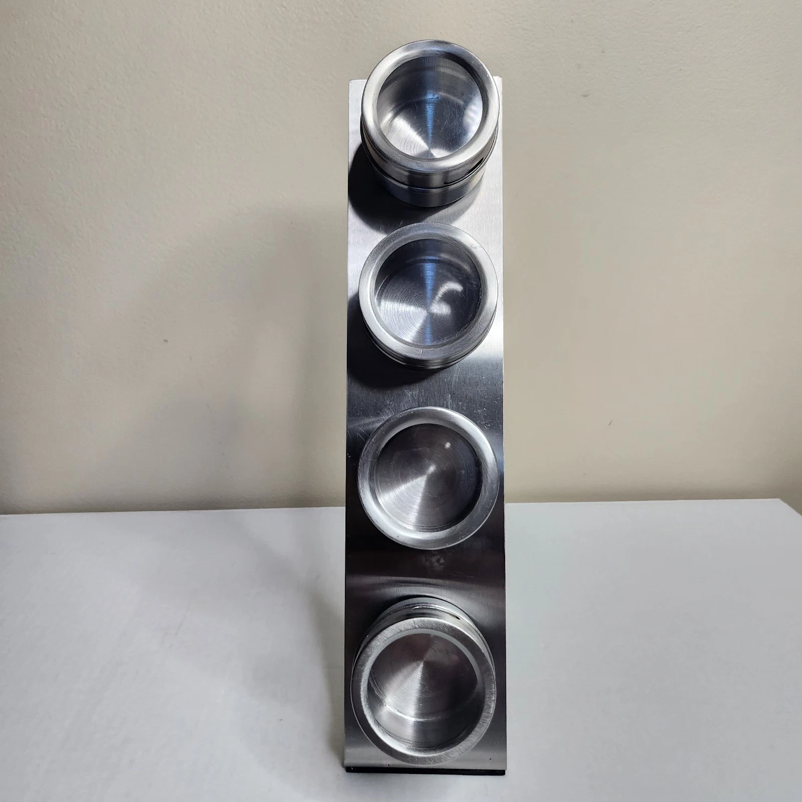 Stainless Steel 4 Piece Magnetic Spice Rack Organizer Set for Kitchen