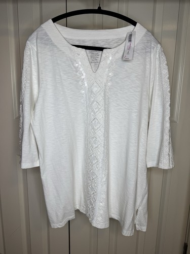 NWT Chico’s 3/4 Sleeve Blouse Women Size Petite Large