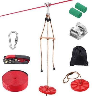 65 Ft 500 Lb Zipline Kit For Kids And Adults With Safety Harness