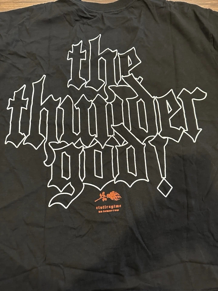 CAMISETA DE GRAN TAMAÑO RÉGIMEN CIVIL X MARVEL 'THOR THE THUNDER GOD' DOBLADILLO CRUDO XL Foto 4 de 4