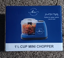 1 1/2 Cup Mini Chopper.  Stainless Steel Blade. Safe-Locking Lid
