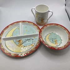 Baby Cie Melamine Set Bowl/Dish/Cup Bunny "Rever D'Etre Une Star" EUC