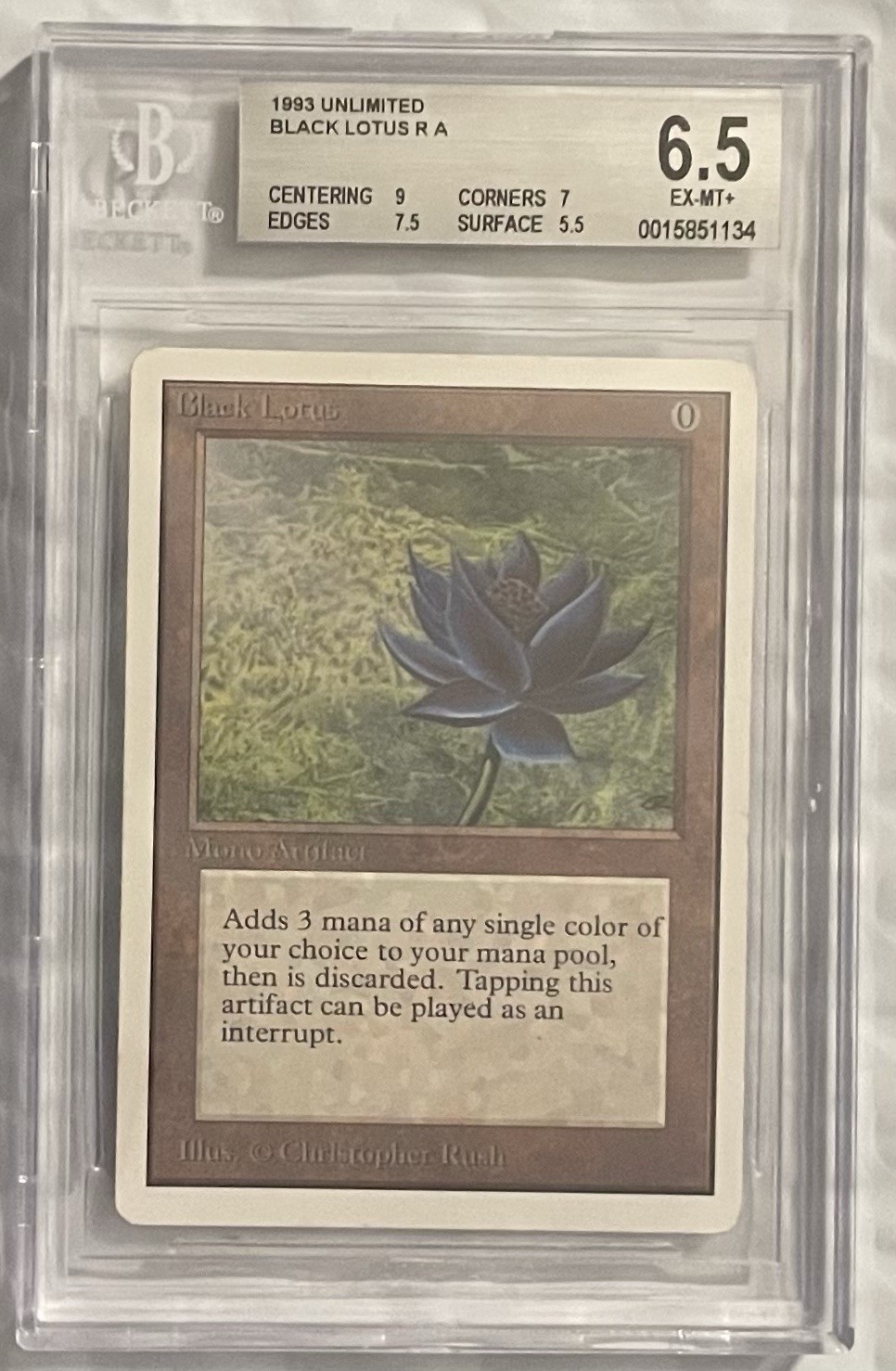 MTG Black Lotus Unlimited BGS 6.5 EX-MT+ Like PSA RARE 1993 Magic: The Gathering view 5