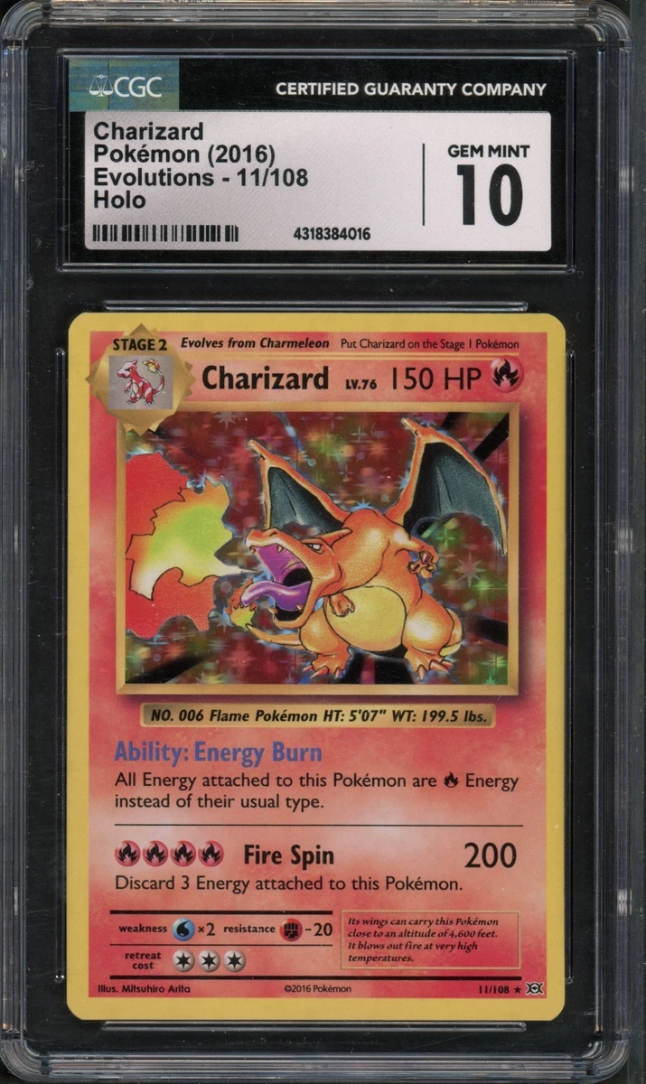 Charizard Pokémon TCG Grade 10 Evolutions Individual Collectible