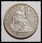 1859-P   SEATED LIBERTY HALF DOLLAR  Old Dipping Solid XF  #16D43 .900 SILVER