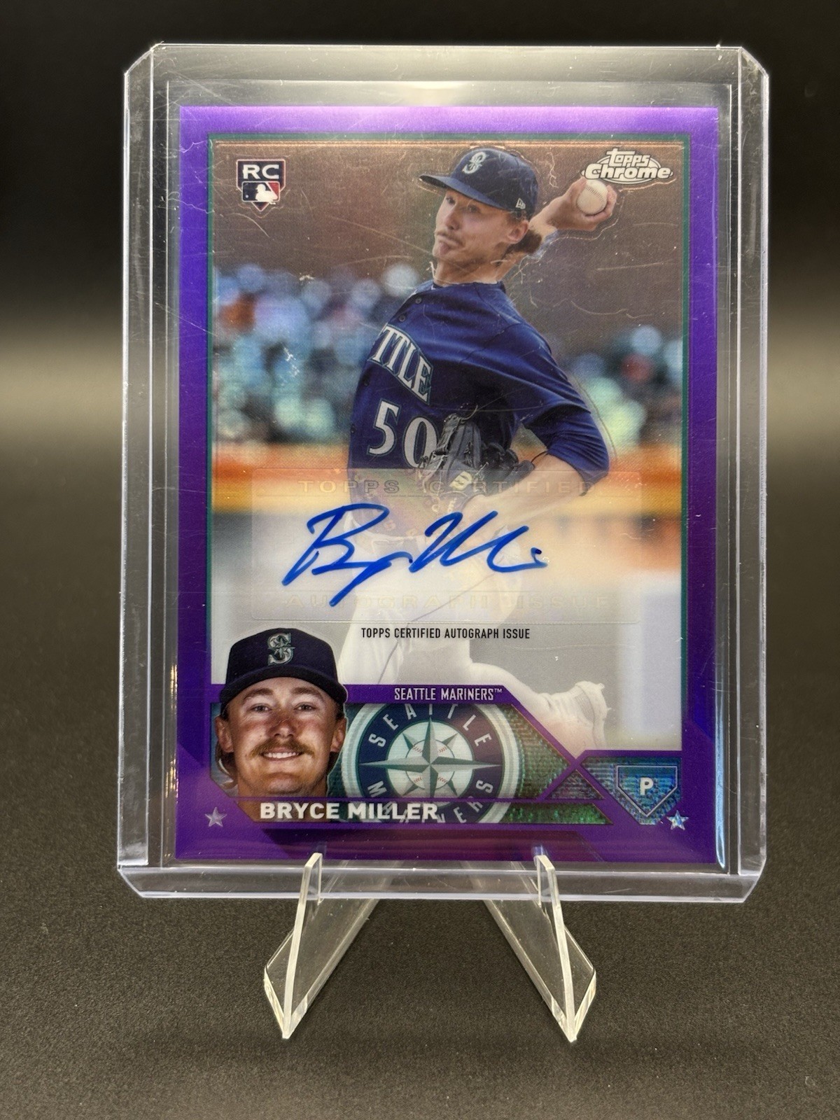 2023 Topps Chrome Update- Autographs Bryce Miller #AC-BMI Purple Refractor /250