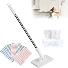100cm Long Handle Mopping Sweeper Stick for Multi Cleaning (1*mop+5*Cloth),