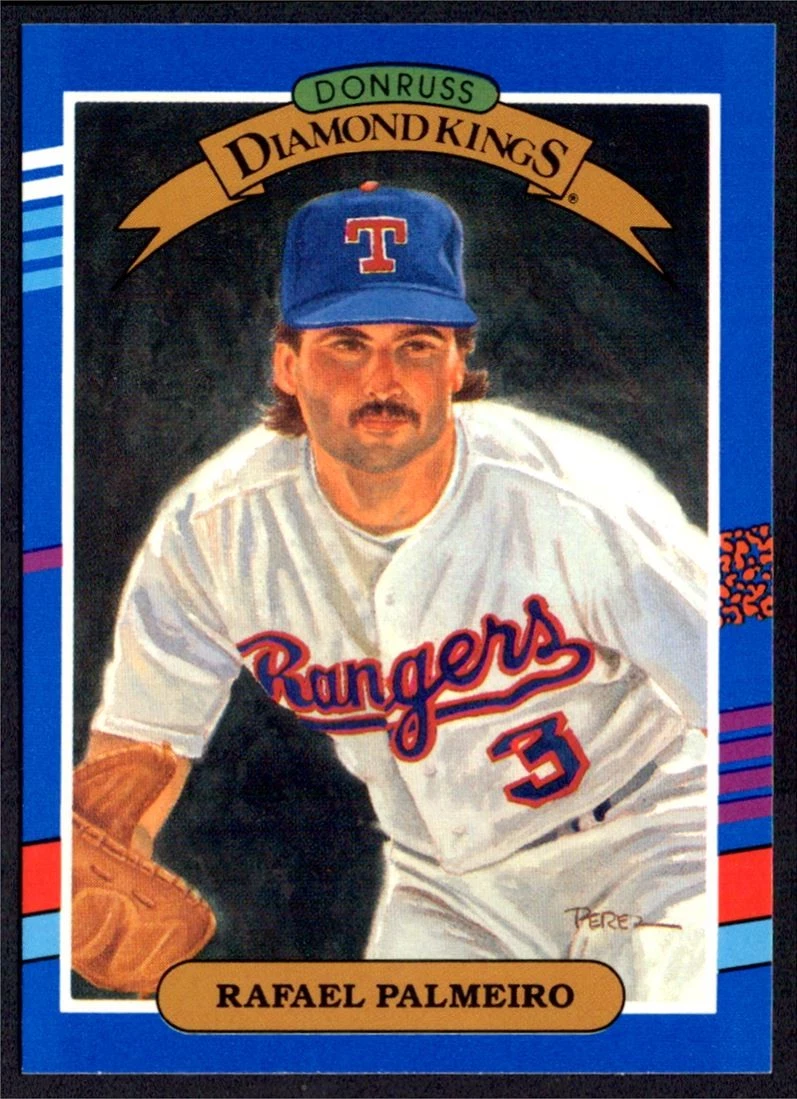 1991 Donruss Diamond Kings Rafael Palmeiro Texas Rangers #19