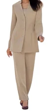 size 12 Cherise Beige Business Suit Pant Set from Monroe and Main Catalog new