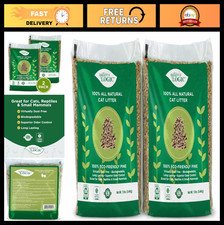 100 Natural Pine Pellet Cat Litter - Dust-Free, Unscented, Biodegradable, 24lb