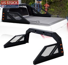 US Stock Universal Adjustable Truck Bed Chase Rack Roll Bar Amber Black