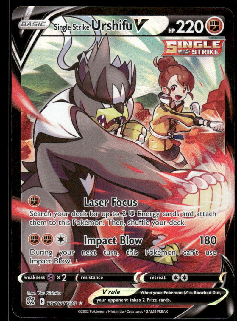 Pokemon Cards Single Strike Urshifu V TG18/TG30 Brilliant Stars TG Holo NM