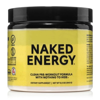 NAKED Energy - Pure Pre Workout Powder for Men 8.2 Ounce (Pack of 1), Yellow