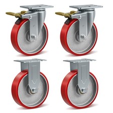 5" Heavy Duty Casters , Polyurethane on Cast Iron Casters ,2200 lbs Capacity