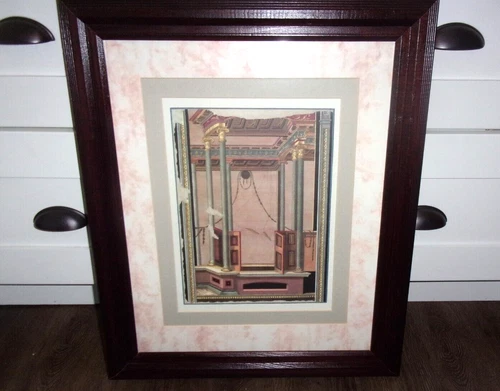 POMPEII ROMAN ARCHITECTURE ART - J. HAUSER - DRAWINGS OF MURALS #14 - 24" X 20"