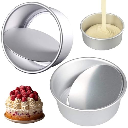 ruitao 2 Pack 8 Inch Cake Tin Non-Stick Deep Aluminum  Assorted sizes 