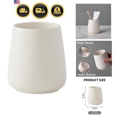 Beige Toothbrush Holder for Bathroom - Ceramic Tooth Brushing Holders, Toothb...