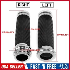Motorcycle 1" Hand Grips Handle Bar Electronic For Harley Touring Road King Dyna